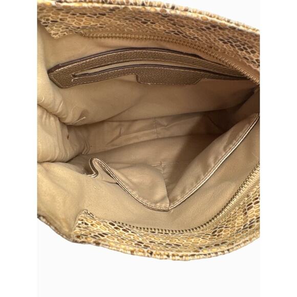 Snake Print Crossbody Bag w/ Gold Accents & Adjustable Strap - Picture 9 of 9